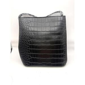 NWT Black Vegan Leather Crocodile Pattern Women's Handbag